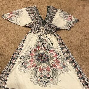 Multicolor Bohemian cover up style Dress